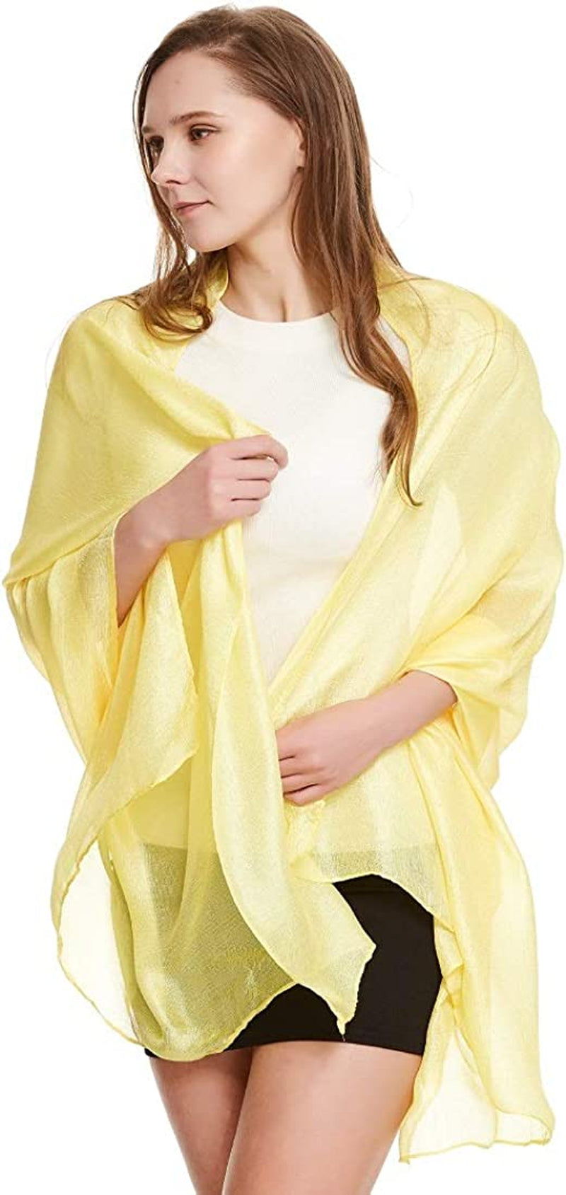 Wedding Shawl Metallic Sparkle Party Formal Shawls and Wraps for Evening Dresses Apparel & Accessories > Clothing Accessories > Scarves & Shawls The Twins Dream Yellow One Size 