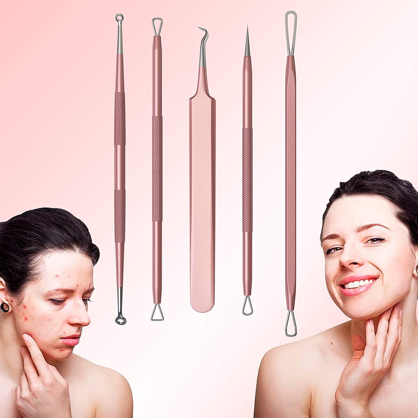 Melodysusie Blackhead Remover Pimple Popper Tool Kit Professional Blackhead Extractor Tool for Nose Face, Stainless Comedone Extractor, Blemish Whitehead Popping Tool with Portable Metal Case Health & Beauty > Personal Care > Cosmetics > Cosmetic Tools > Skin Care Tools MelodySusie   