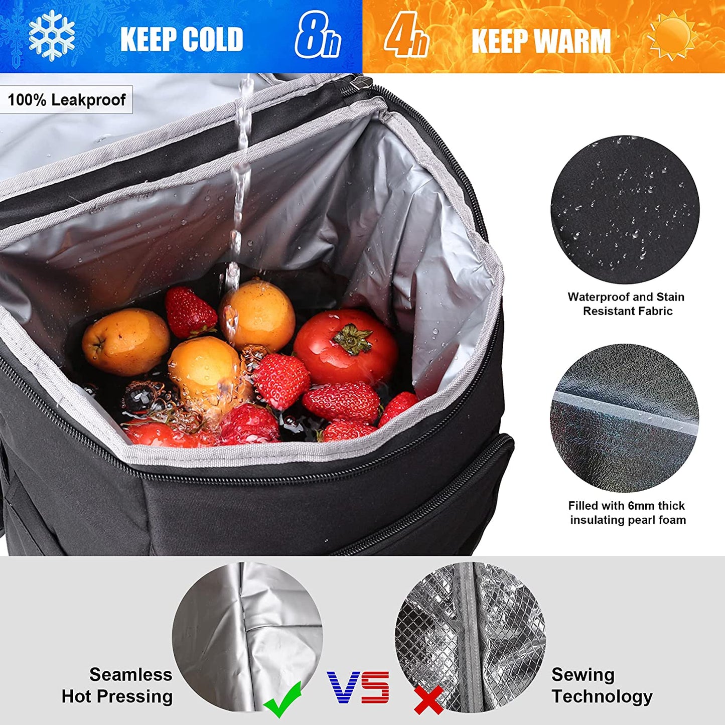 SARHLIO Insulated Cooler Backpack 27 Cans Leakproof Cooler Bag for Men Women Lightweight Soft Backpack Cooler with Bottle Opener for Picnic Work Lunch Hiking Camping Beach Park Day Trips(Bpk05C) Apparel & Accessories > Jewelry > Bracelets SARHLIO   