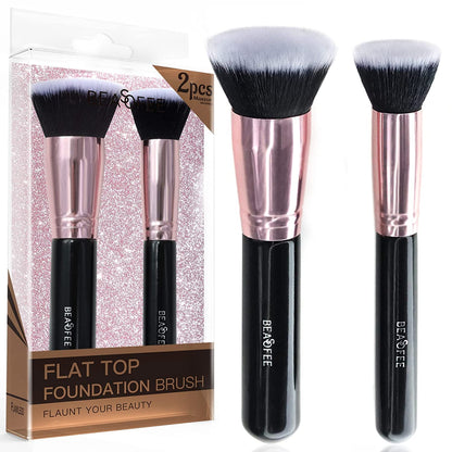 Foundation Makeup Brush Flat Top Kabuki Foundation Brush for Liquid Cream Powder Makeup,The Big Fiber Bristles ,Stippling Buffing Blending Good Premium Face Makeup Brush Set Tools Rose Gold Health & Beauty > Personal Care > Cosmetics > Cosmetic Tools > Makeup Tools BEASOFEE 03 Black  