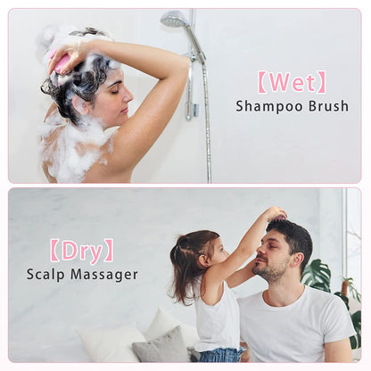 FREATECH Scalp Massager Shampoo Brush with Long & Flexible Silicone Bristles for Hair Care and Head Relaxation, Glide through Hair Easily, Dandruff Removal and Itching Relief, Wet and Dry, Pink Health & Beauty > Personal Care > Hair Care FREATECH   
