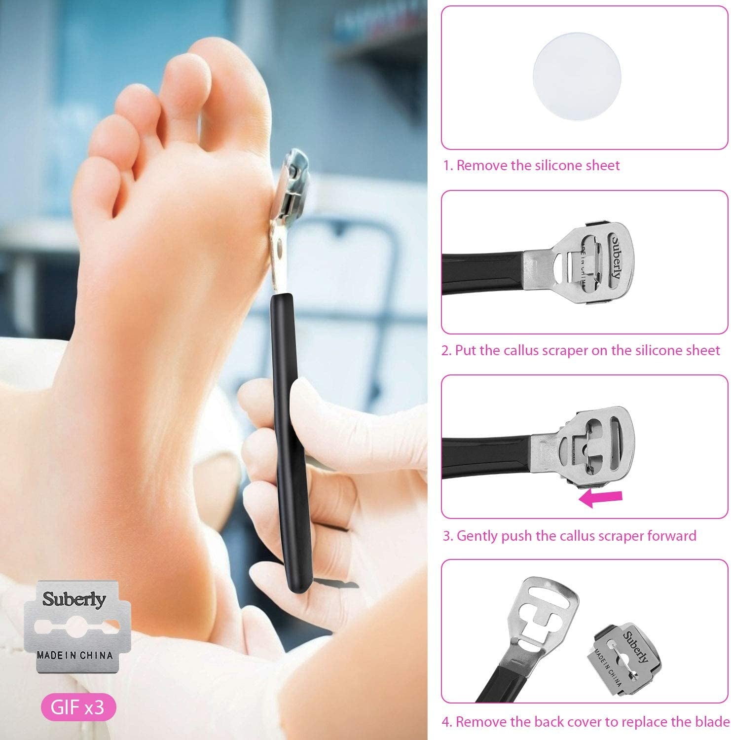 Professional Pedicure Kit 20 in 1, UOWGA Stainless Steel Foot Rasp Foot Peel and Callus Clean Feet Dead Skin Tool Set Nail Clipper Included - Self Care Gifts for Women Health & Beauty > Personal Care > Foot Care UOWGA   