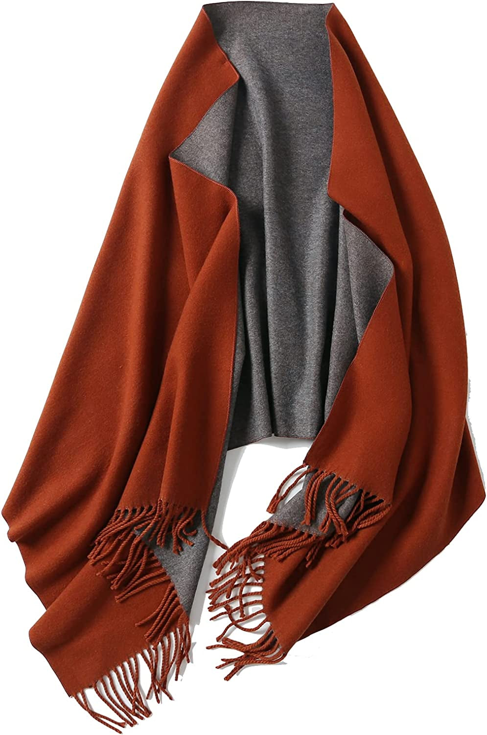 Jeelow Winter Pashmina Blanket Scarfs Shawls Wraps Open Front Poncho Cape for Women Wedding Evening Dresses Apparel & Accessories > Clothing Accessories > Scarves & Shawls Jeelow Caramel  
