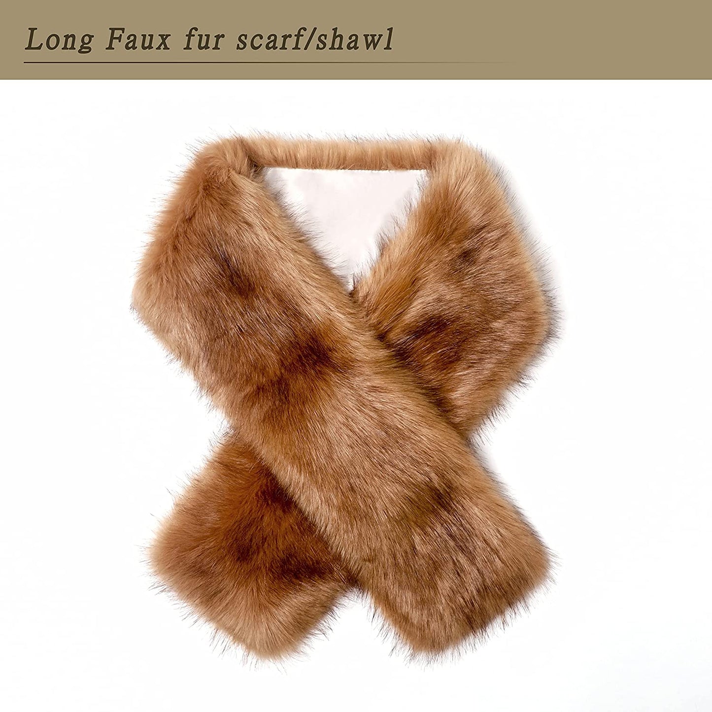 Dikoaina Women'S Winter Fake Faux Fur Scarf Wrap Collar Shawl Shrug Apparel & Accessories > Clothing Accessories > Scarves & Shawls Dikoaina   