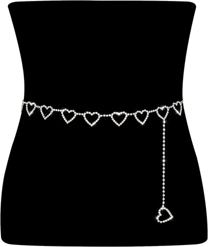 Metal Waist Chain Women Girls Adjustable Body Link Belts Fashion Belly Jewelry for Jeans Dresses Gold Apparel & Accessories > Jewelry > Body Jewelry WHIPPY Silver Tone L: Fit for Waist up to 46 Inches 