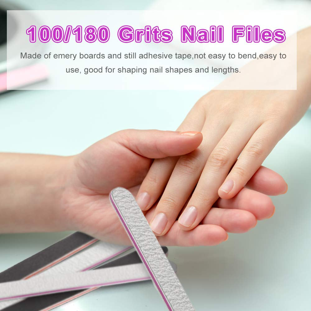 Nail Files and Buffers, Professional Manicure Tools Kit with 5Pcs Nail Buffer Blocks, 8Pcs White and Black 100/180 Grit Emery Board, 2Pcs 7 Ways Buffer, 2Pcs 4 Sided Buffer and Bonus 2 Nail Brushes Health & Beauty > Personal Care > Cosmetics > Cosmetic Tools > Nail Tools YIMICOO   