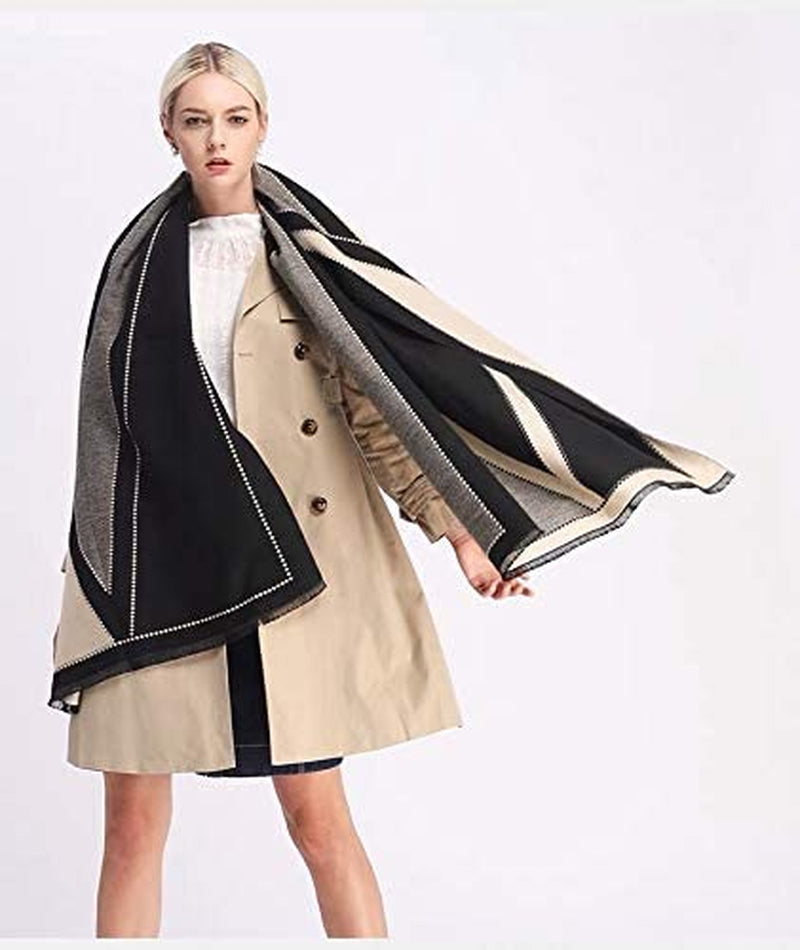 Jeelow Winter Pashmina Blanket Scarfs Shawls Wraps Open Front Poncho Cape for Women Wedding Evening Dresses Apparel & Accessories > Clothing Accessories > Scarves & Shawls Jeelow   