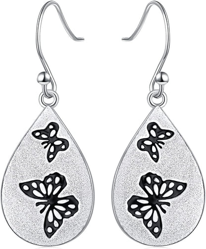 Dandelion Earrings Drop Earrings/Adjustable Ring 925 Sterling Silver Dangle Earrings for Women Apparel & Accessories > Jewelry > Anklets Yearace Butterfly earrings  
