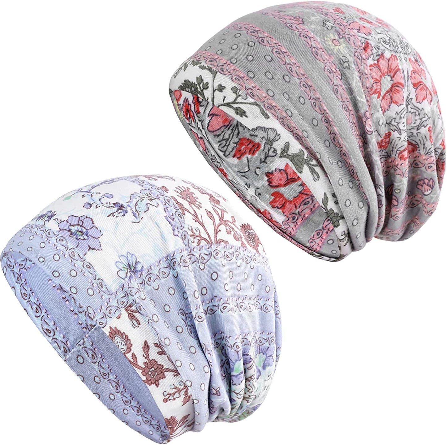 HONENNA Printed Turban Headband Chemo Cap Soft Sleep Beanie Apparel & Accessories > Clothing Accessories > Headwear HONENNA 2 Pack Style 3  