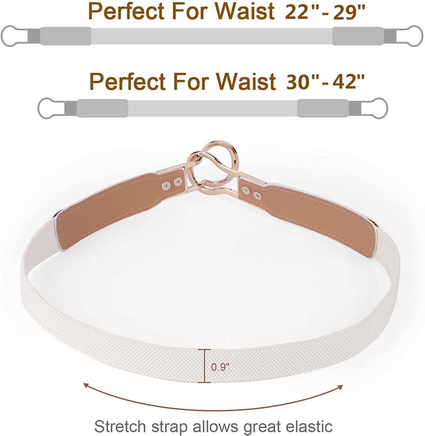 Women Skinny Belt for Dresses Retro Stretch Ladies Waist Belt plus Size Set of 4 Apparel & Accessories > Clothing Accessories > Belts WERFORU   