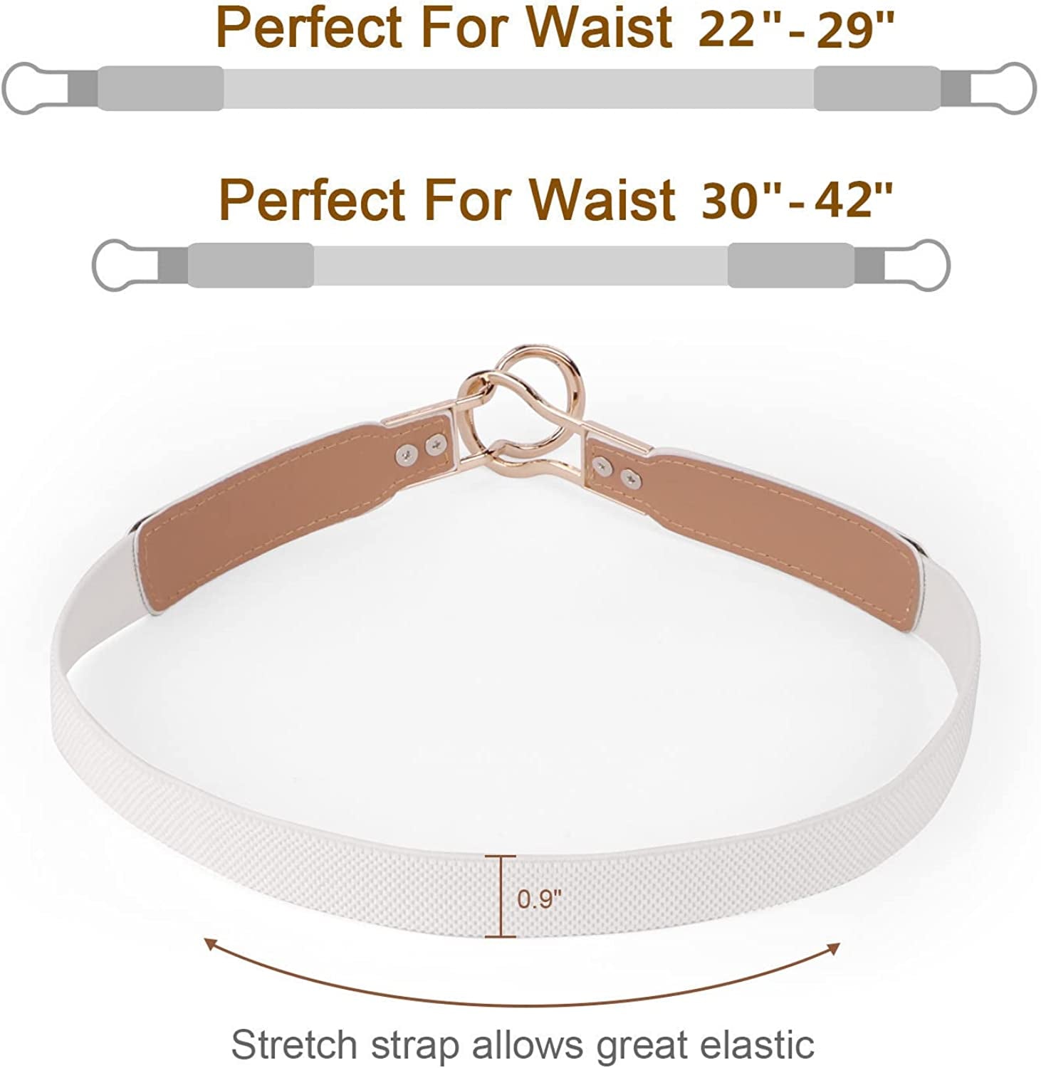 Women Skinny Belt for Dresses Retro Stretch Ladies Waist Belt plus Size Set of 4 Apparel & Accessories > Clothing Accessories > Belts WERFORU   