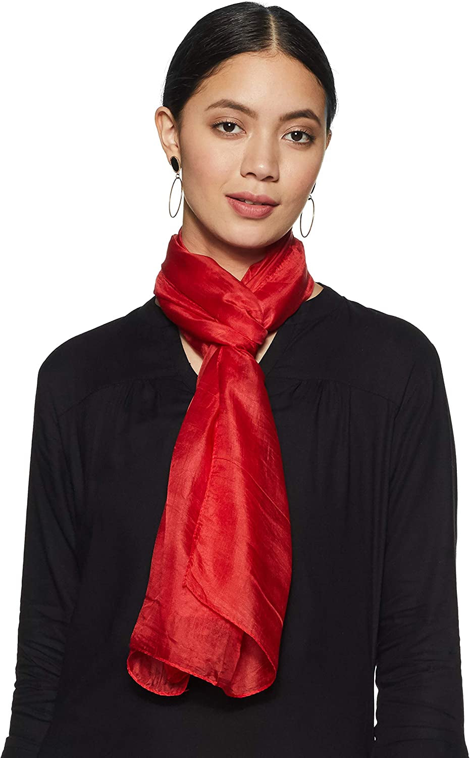 Stylore 100% Silk Scarf Long Lightweight Sunscreen Shawl Wrap Scarves Apparel & Accessories > Clothing Accessories > Scarves & Shawls Stylore Red  