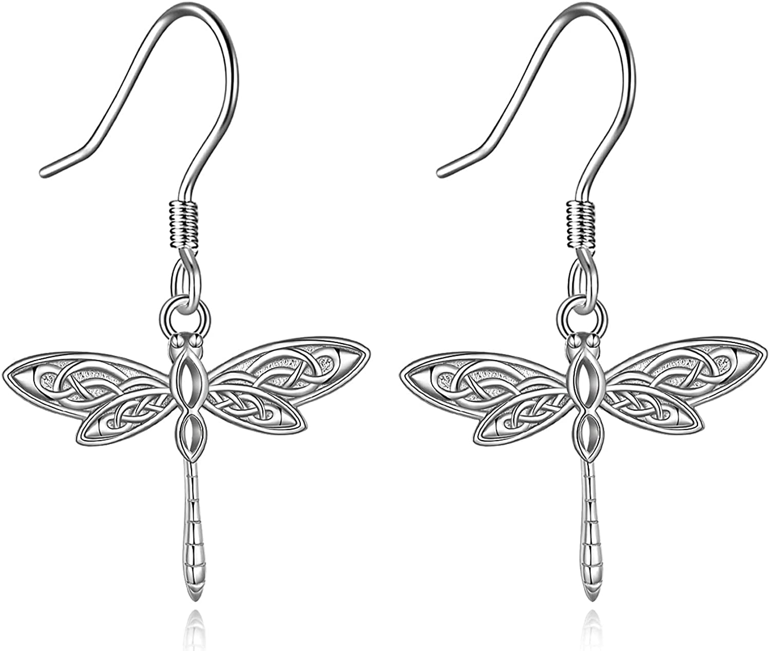 POPKIMI Christmas Gifts Dangle Earrings Frog/Wolf/Dragonfly/Dog Cat Pet Paw Print/Hummingbird /Sea Turtle/Sloth Dangle Drop Hook Earrings Opal Crystal Sterling Silver Cute Animal Dangle Earrings Animal Jewelry Birthday Christmas Gift Apparel & Accessories > Jewelry > Earrings POPKIMI Dragonfly  