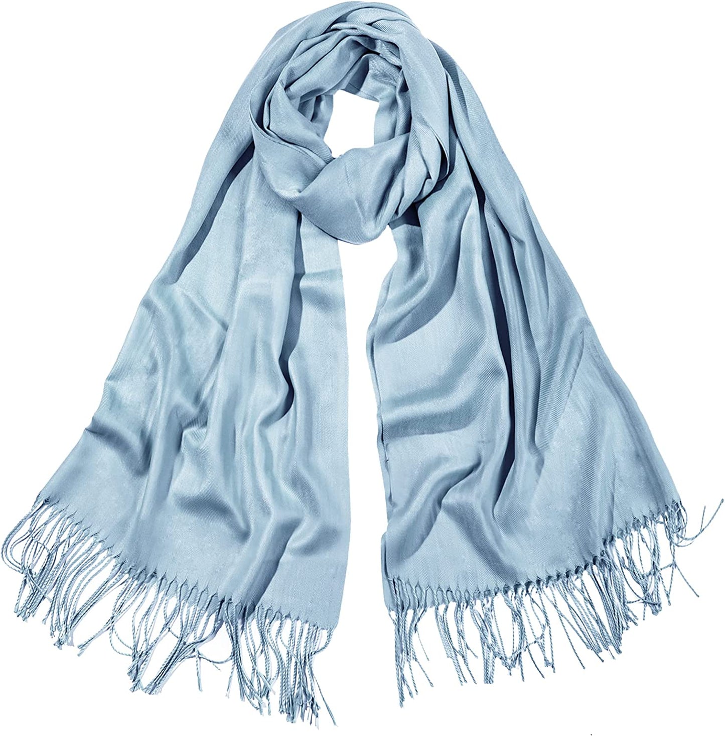 SOJOS Women Large Soft Cashmere Feel Pashmina Shawls and Wraps Winter Scarf for Evening Dresses SC304 Apparel & Accessories > Clothing Accessories > Scarves & Shawls SOJOS Light Blue  