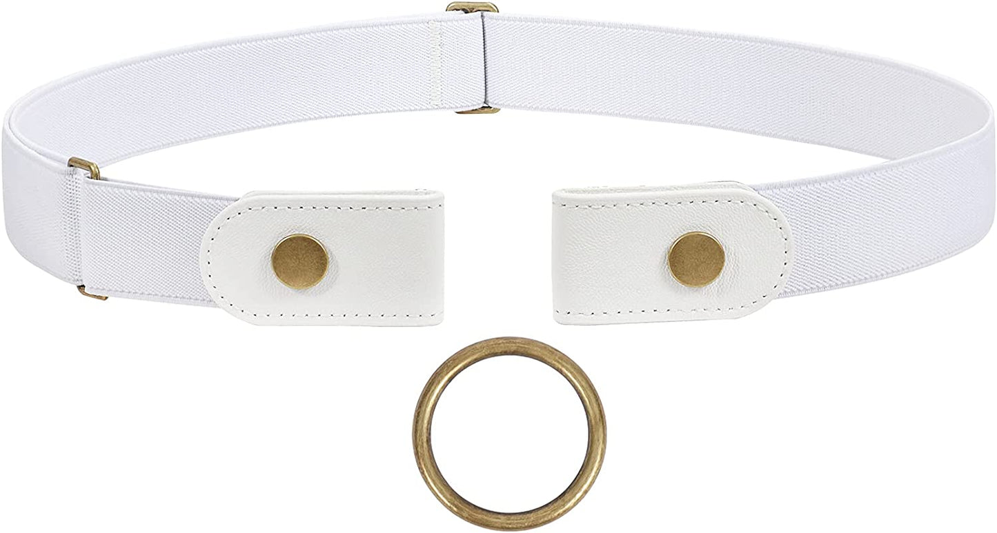 No Buckle Elastic Stretch Belts for Men and Women, Comfortable Invisible Belts for Jeans Pants Apparel & Accessories > Clothing Accessories > Belts SUOSDEY K-white Plus：Waist Size 48''-64'' 