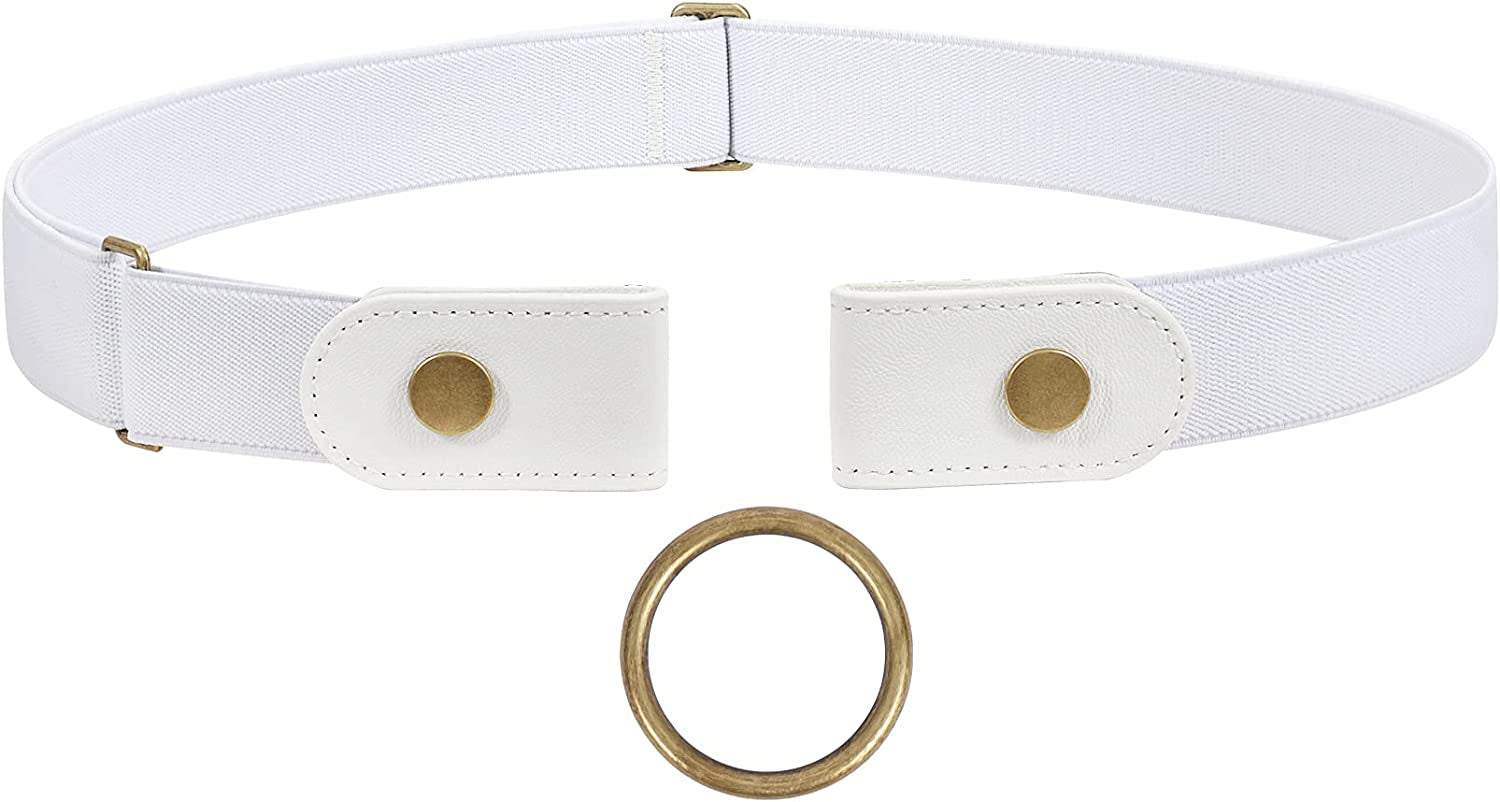 No Buckle Elastic Stretch Belts for Men and Women, Comfortable Invisible Belts for Jeans Pants Apparel & Accessories > Clothing Accessories > Belts SUOSDEY K-white Plus：Waist Size 48''-64'' 