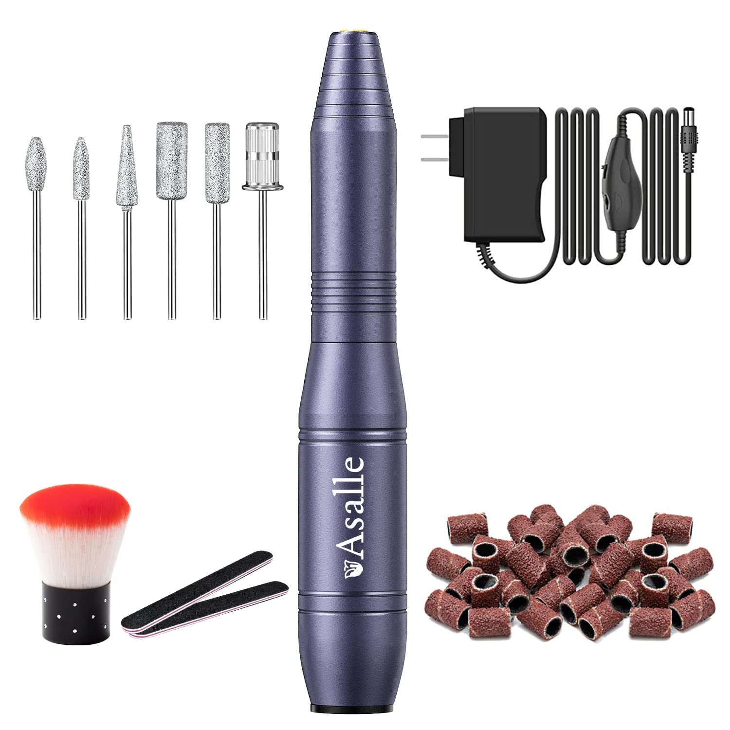 Electric Nail Drill, Professional Acrylic Dip Nail Drill Machine USB Electric Nail Filer Kit Efile Nail Tools for Manicure Pedicure with Drill Bits, Sanding Bands, Metal Nail File, Gold Health & Beauty > Personal Care > Cosmetics > Cosmetic Tools > Nail Tools Asalle Space Gray  