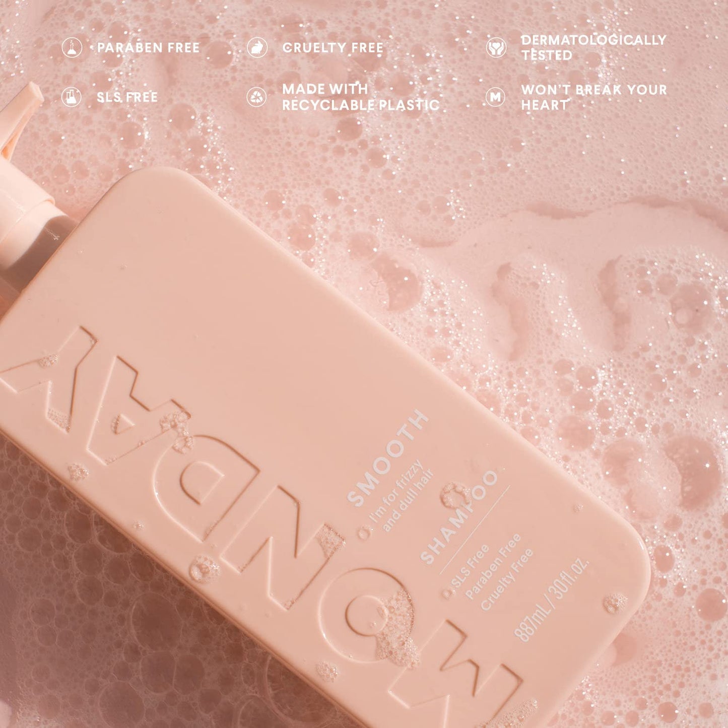 MONDAY HAIRCARE Smooth Shampoo + Conditioner Bathroom Set (2 Pack) 30Oz Each for Frizzy, Coarse, and Curly Hair, Made from Coconut Oil, Shea Butter, & Vitamin E, All-Natural, 100% Recycled Bottles Health & Beauty > Personal Care > Hair Care MONDAY HAIRCARE   