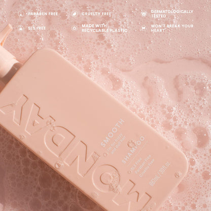 MONDAY HAIRCARE Smooth Shampoo + Conditioner Bathroom Set (2 Pack) 30Oz Each for Frizzy, Coarse, and Curly Hair, Made from Coconut Oil, Shea Butter, & Vitamin E, All-Natural, 100% Recycled Bottles Health & Beauty > Personal Care > Hair Care MONDAY HAIRCARE   