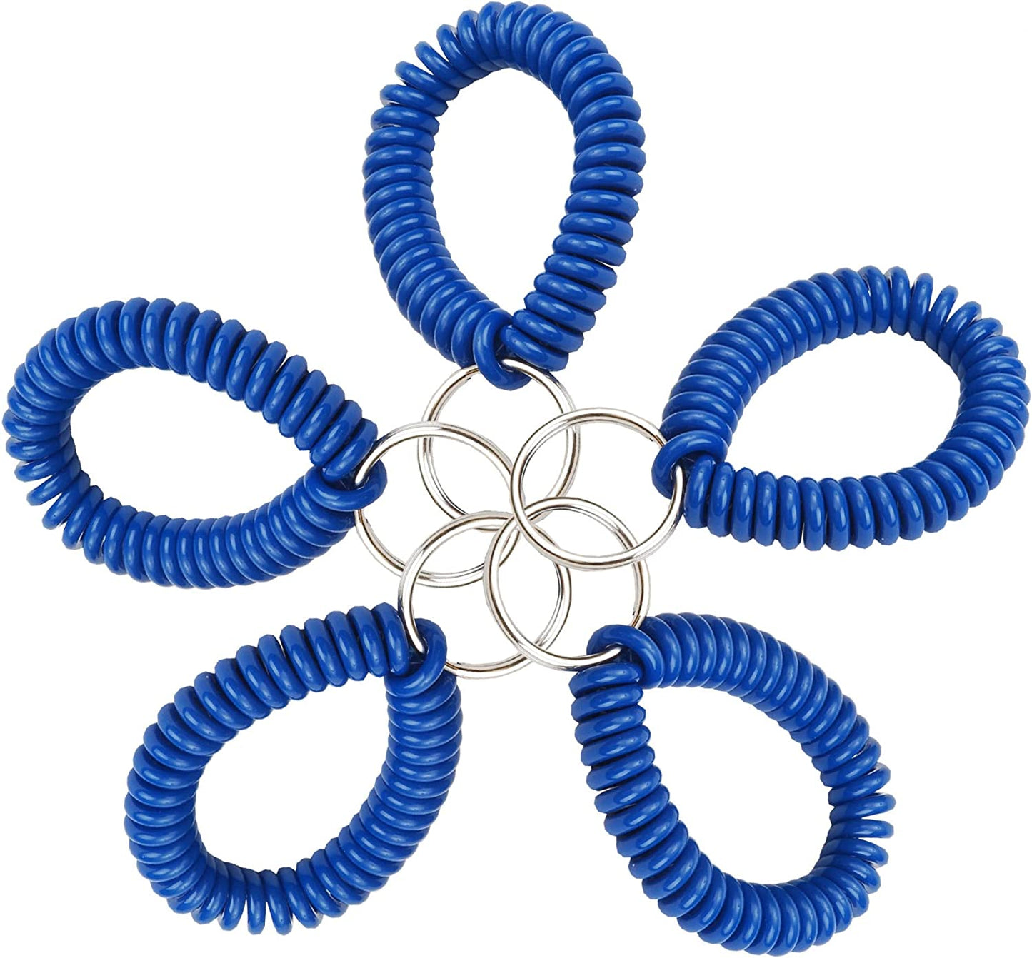 Lucky Line 2” Diameter Spiral Wrist Coil with Steel Key Ring, Flexible Wrist Band Key Chain Bracelet, Stretches to 12”, Purple 1 PK (410651) Apparel & Accessories > Jewelry > Bracelets Lucky Line Blue Pack of 5 