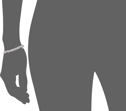 NINE WEST Women'S Silvertone and Crystal Bracelet Rondel Stretch Apparel & Accessories > Jewelry > Bracelets The Jewelry Group Inc   
