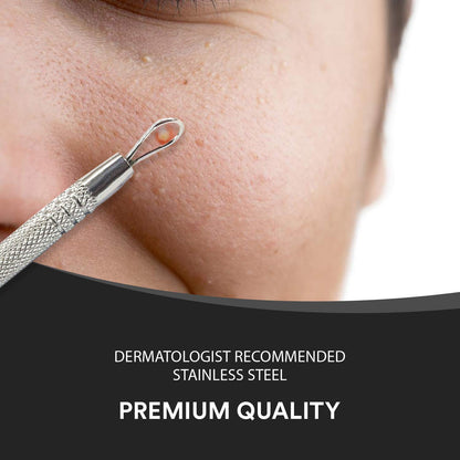 Lancet for Facial Milia Remover and Whitehead Extractor. Double Ended Angled Circle Loop & Sharp Needle Pimple Popper Tool. Dermatologists Recommended Design and Comes with Synthetic Leather Storage Health & Beauty > Personal Care > Cosmetics > Cosmetic Tools > Skin Care Tools Beautlex   
