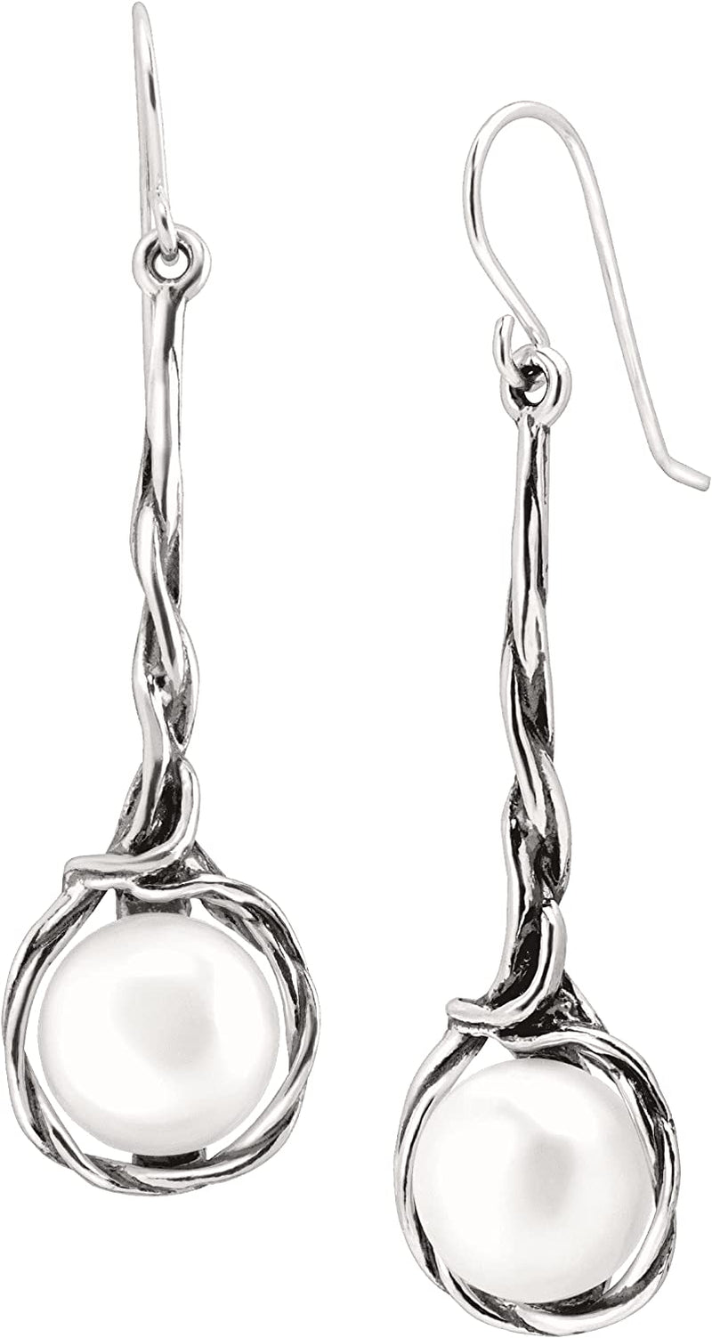 Silpada 'Intertwining Vines' 10.5-11 Mm Freshwater Cultured Pearl Twisted Drop Earrings in Sterling Silver Apparel & Accessories > Jewelry > Earrings Silpada   