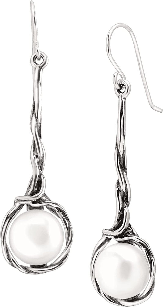 Silpada 'Intertwining Vines' 10.5-11 Mm Freshwater Cultured Pearl Twisted Drop Earrings in Sterling Silver Apparel & Accessories > Jewelry > Earrings Silpada   