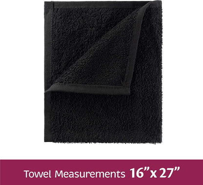 Groko Textiles Black Bleach Proof Towels Set, 24 Pack 100% Cotton 16" X 27" Color Safe, Stain Resistant, Quick Drying Towels for Beauty, Hair and Nail Salon, Gym, Spa and Home Hair Care Health & Beauty > Personal Care > Hair Care Groko Textiles   