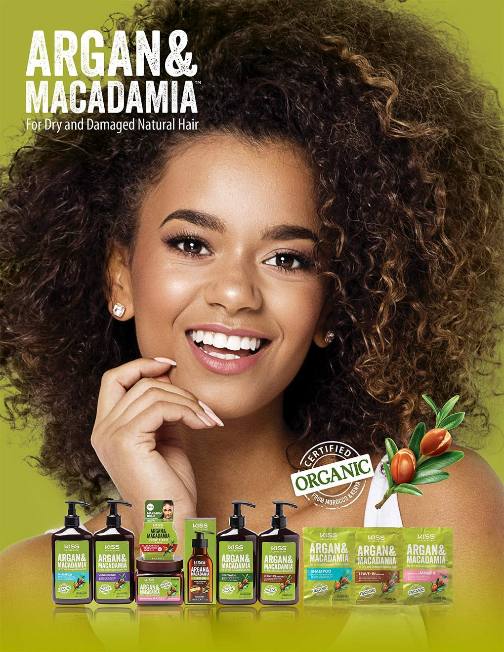 Kiss Argan & Macadamia Natural Hair Care Hair Oil Serum & Hair Masque Health & Beauty > Personal Care > Hair Care Kiss   
