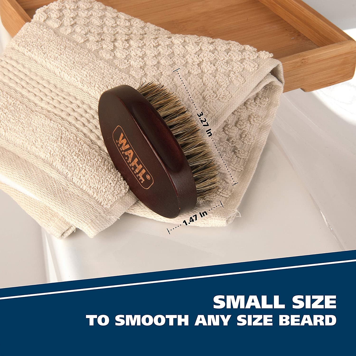 Wahl Small Travel Beard Brush with 100% Boar Bristles with Firm Natural Hair for Grooming & Styling – Wood Handle for Beards, Mustaches, Skin & Hair Care – Model 3346 Health & Beauty > Personal Care > Hair Care Wahl Clipper   