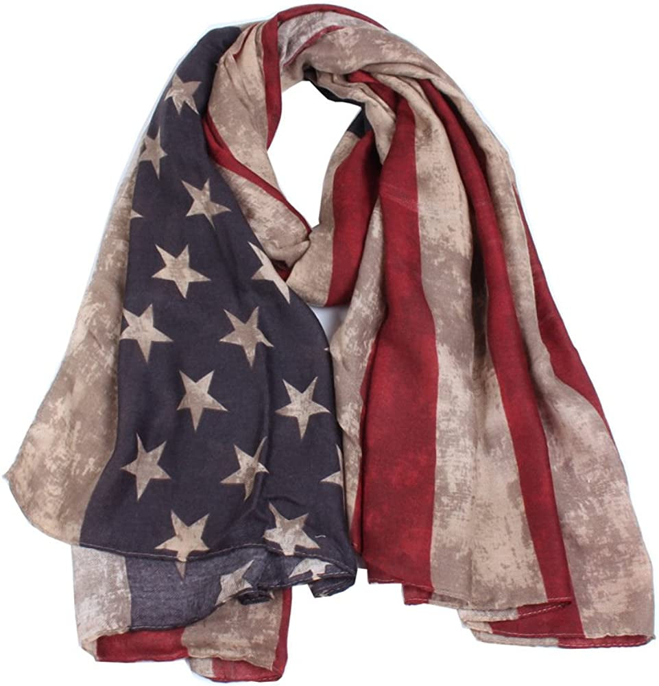 Vintage America Flag Scarf, Unisex Fashion Shawl Scarf, Infinity Shawl Scarf Apparel & Accessories > Clothing Accessories > Scarves & Shawls Tovip   