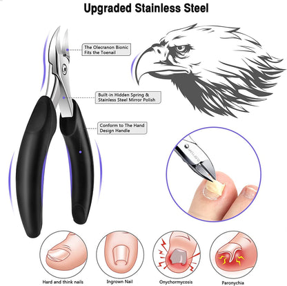 Toe Nail Clippers Adult,Long Handle Large Toenail Clippers for Thick Nails Ingrown Toenail Treatment Tool, Professional Nail Clippers Set,Sharp Toenail & Fingernail Clippers for Men, Women & Seniors Health & Beauty > Personal Care > Cosmetics > Cosmetic Tools > Nail Tools RUSFYUNM   