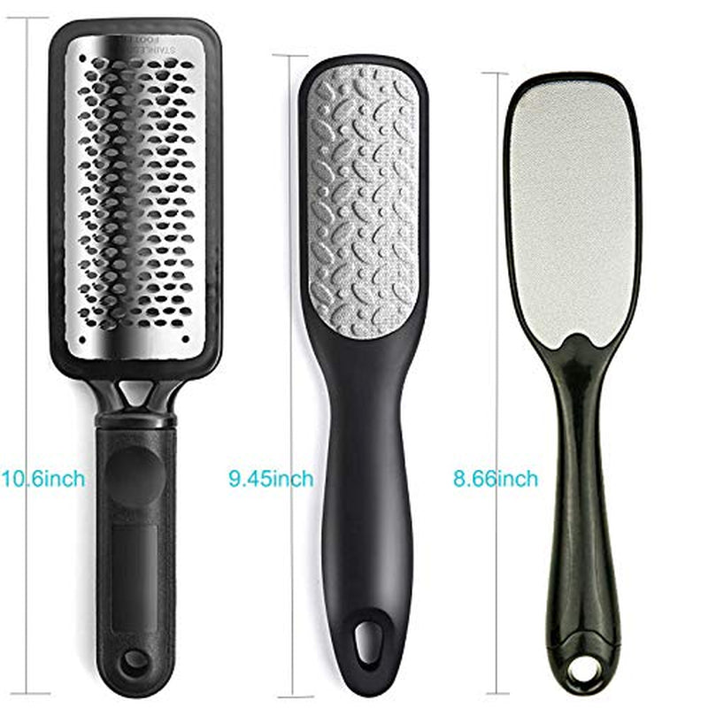 Foot File Callus Remover,3Pcs Colossal Foot Rasp Foot Pedicure Stainless Steel File for Dead Skin, Foot Scrubber Pedicure Tools Rasp, Dry and Wet Large Surface Foot Care for Smooth Feet,Black & Silver Health & Beauty > Personal Care > Foot Care Topwey   