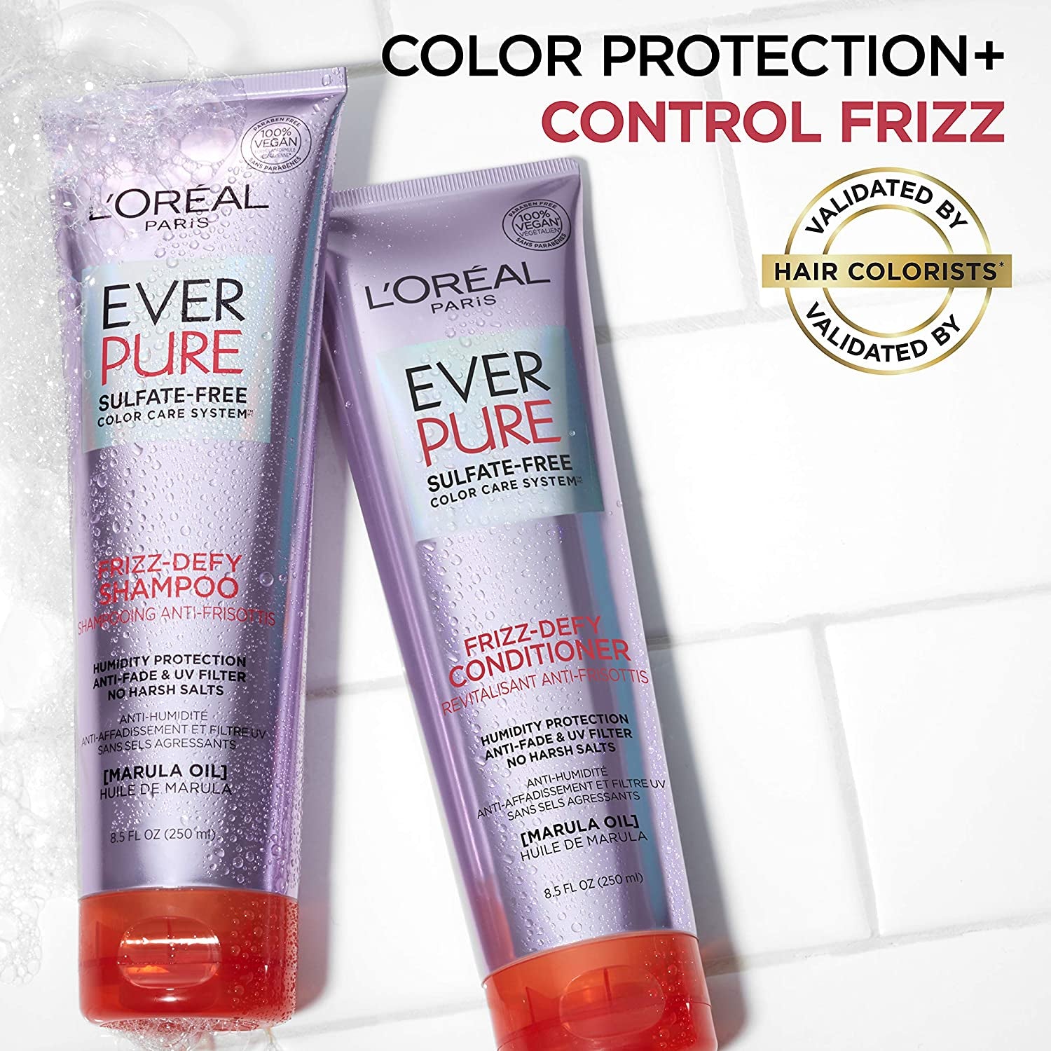 L'Oreal Paris Hair Care Everpure Sulfate Free Frizz Defy Conditioner, with Marula Oil, 2 Count (8.5 Fl; Oz Each) (Packaging May Vary) Health & Beauty > Personal Care > Hair Care L'Oreal Paris   