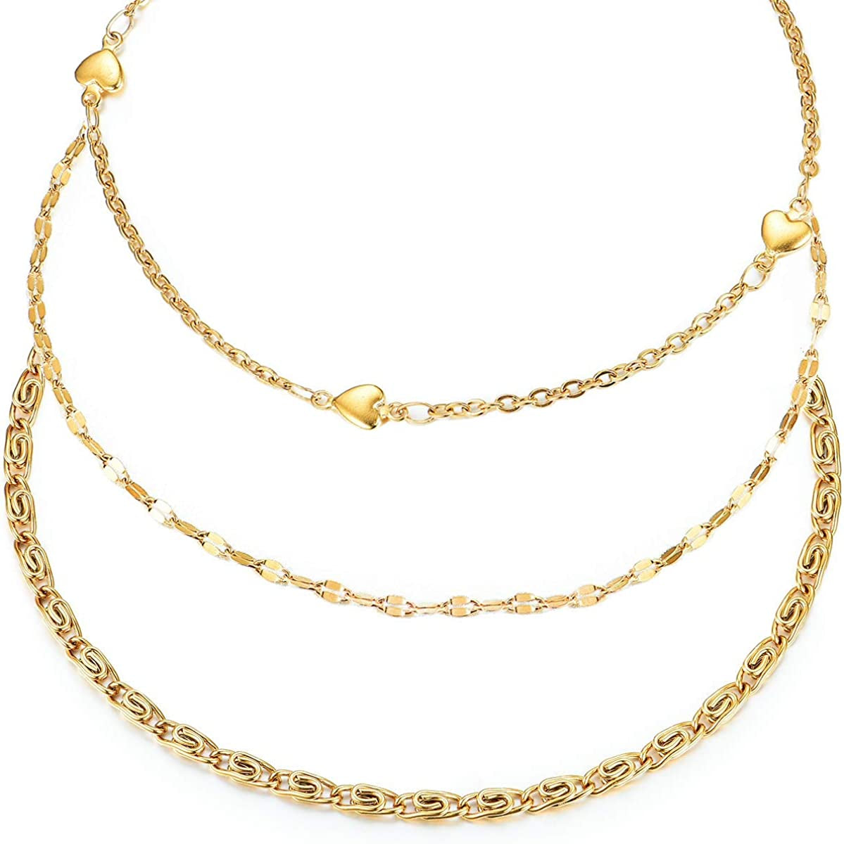 Hoduar Stainless Steel Anklet for Women, Non-Fading Dainty Heart Ankle Bracelets Foot Chain Jewelry for Women Apparel & Accessories > Jewelry > Anklets hoduar f:golden heart  