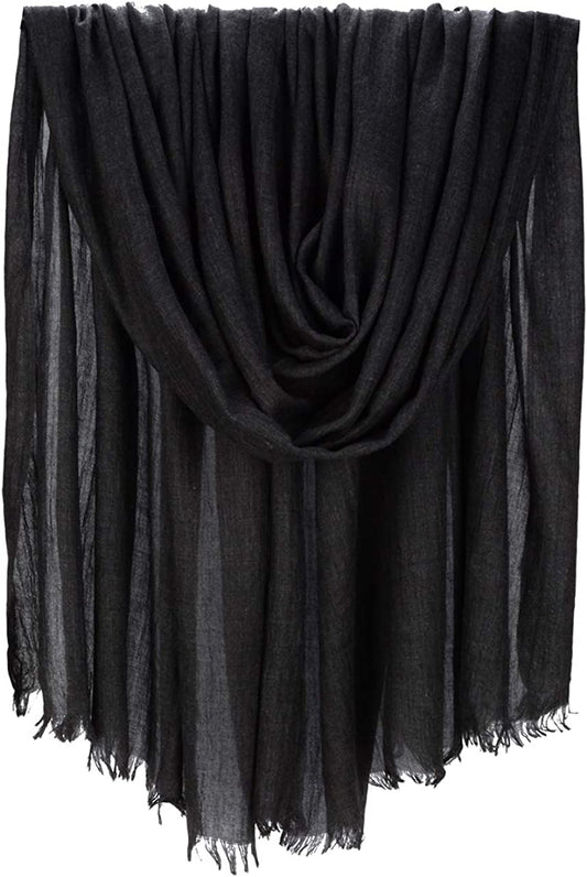Iristide Women Summer Scarfs Large Long Lightweight Linen Beach Gauze Shawl Wrap 75”×43” Apparel & Accessories > Clothing Accessories > Scarves & Shawls Iristide Dark Grey  