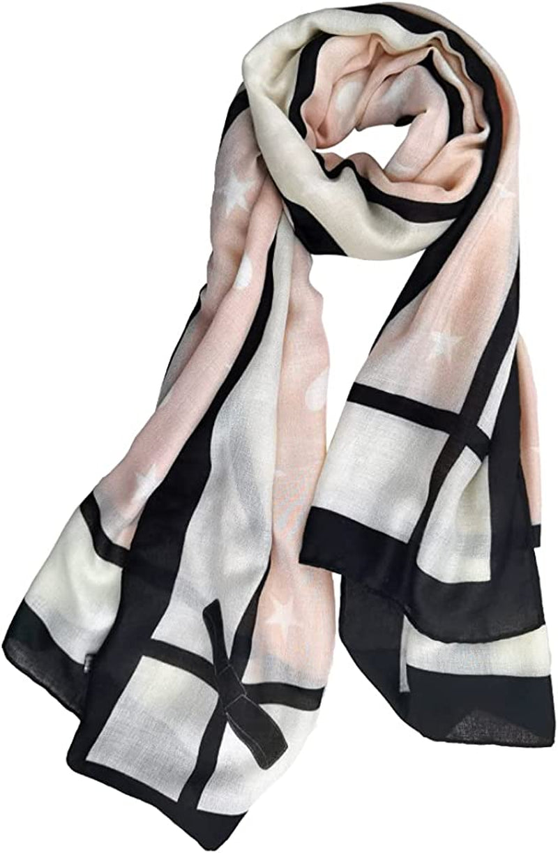FINIZO Women'S Scarves Lady Light Soft Fashion Solid Scarf Wrap Shawl for All Season Apparel & Accessories > Clothing Accessories > Scarves & Shawls FINIZO 07-black Pink  