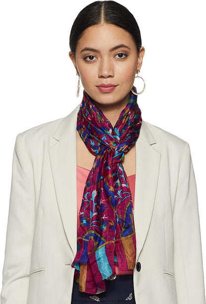 Stylore 100% Silk Scarf Long Lightweight Sunscreen Shawl Wrap Scarves Apparel & Accessories > Clothing Accessories > Scarves & Shawls Stylore Pa Magenta  