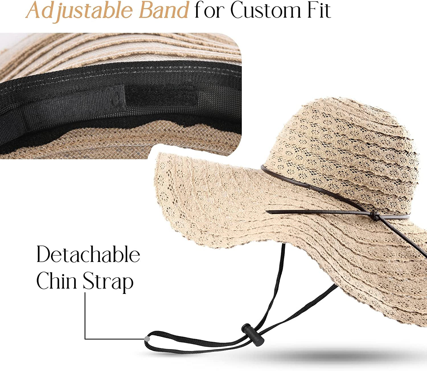 FURTALK Summer Beach Sun Hats for Women Wide Brim Foldable Floppy Travel Packable UPF Hat Apparel & Accessories > Clothing Accessories > Hats KYLIE MAX   