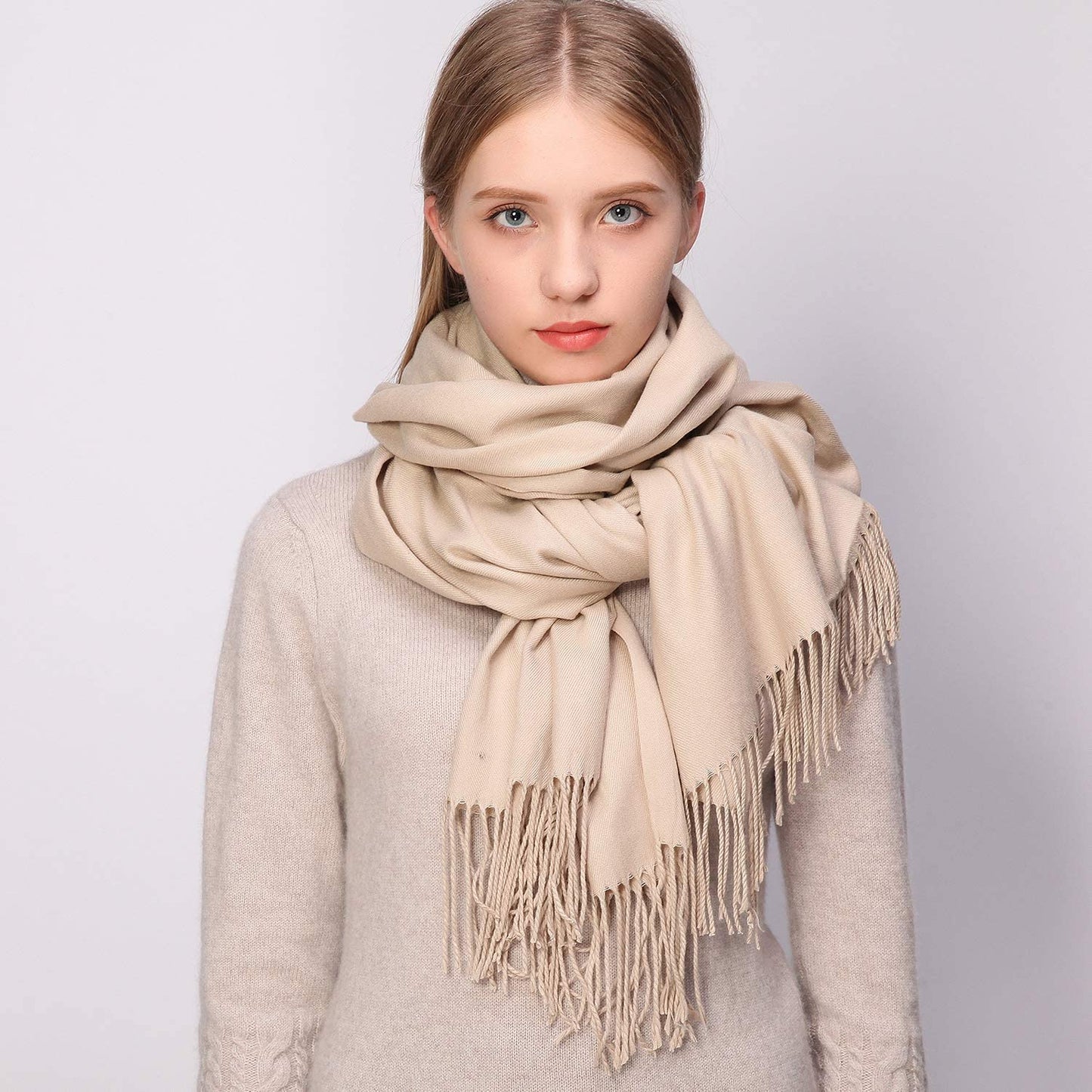 RIIQIICHY Women'S Scarf Pashmina Shawls and Wraps for Evening Dress Bridesmaid Wedding Bridal Winter Warm Long Large Scarves Apparel & Accessories > Clothing Accessories > Scarves & Shawls RIIQIICHY   