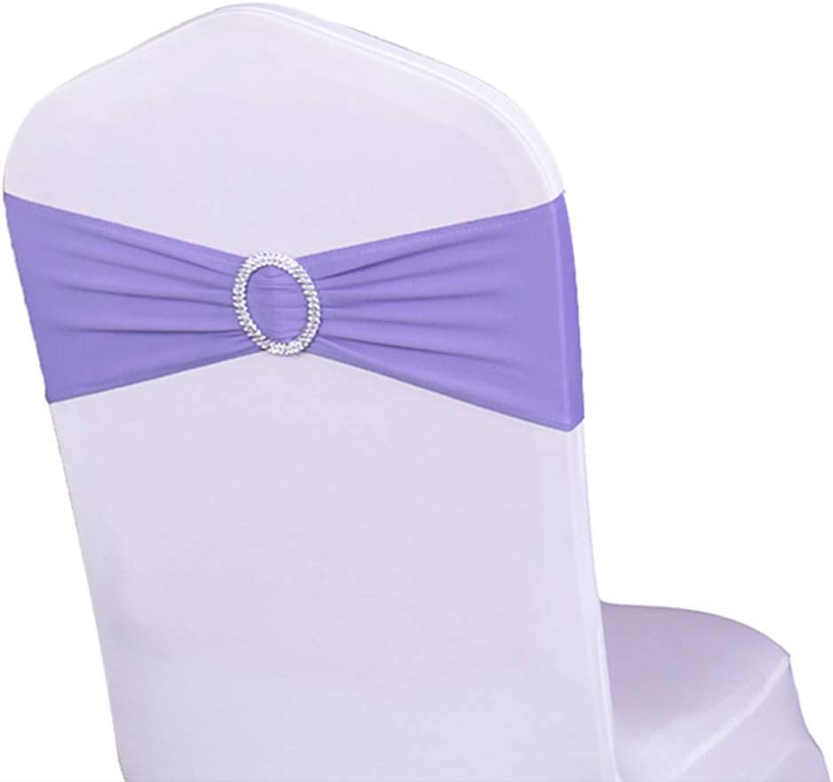 WENSINL Pack of 50 Stretch Chair Sashes for Wedding, Elastic Lycra Chair Bands with Buckle Slider, Chair Bows for Party, without White Chair Covers (Sky Blue) Apparel & Accessories > Clothing Accessories > Sashes HAOYU Lavender 100 