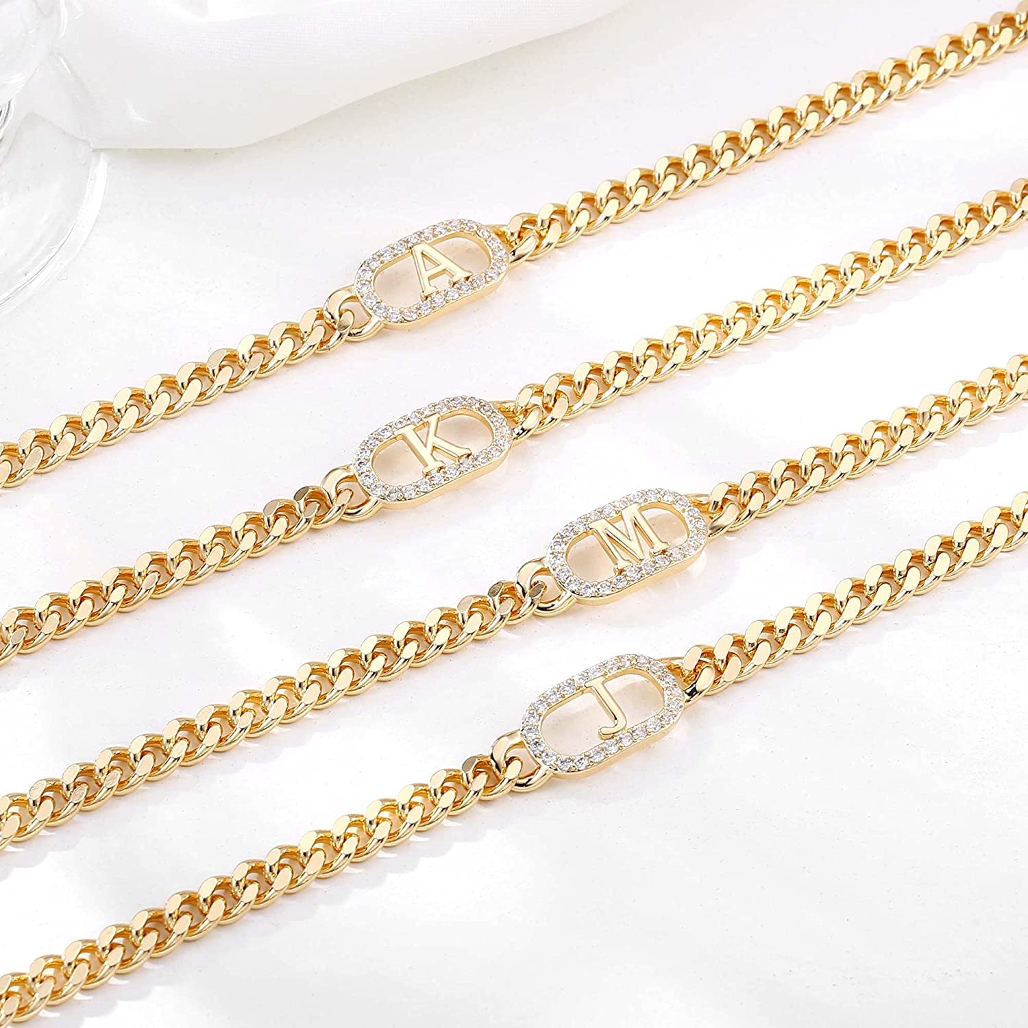 IEFWELL Gold Initial Ankle Bracelets for Women, 14K Gold Filled Gold Anklets for Women Cuban Link Anklets for Women Handmade Gold Ankle Bracelets for Women Ankle Bracelets Gold Jewelry Apparel & Accessories > Jewelry > Anklets IEFWELL   
