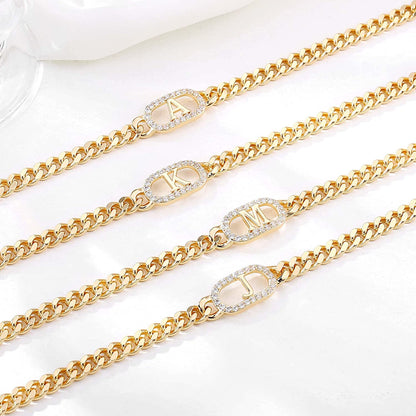 IEFWELL Gold Initial Ankle Bracelets for Women, 14K Gold Filled Gold Anklets for Women Cuban Link Anklets for Women Handmade Gold Ankle Bracelets for Women Ankle Bracelets Gold Jewelry Apparel & Accessories > Jewelry > Anklets IEFWELL   