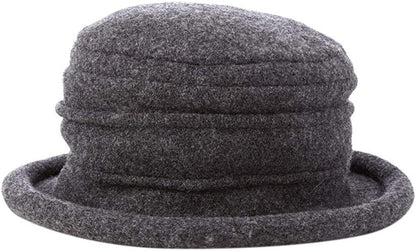 Scala Women'S Packable Boiled Wool Cloche Apparel & Accessories > Clothing Accessories > Headwear Scala Women's Accessories Charcoal One Size 