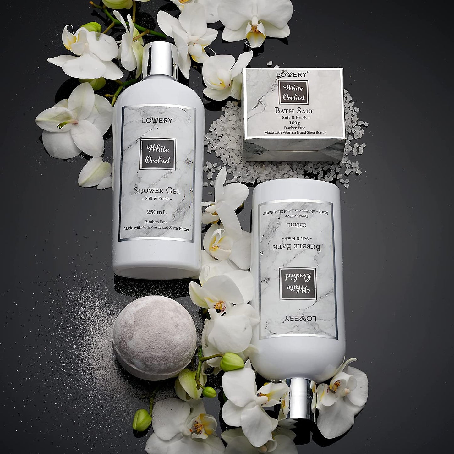 Spa Gifts for Women, Bath and Body Gift Set, White Orchid Self Care Gift Basket for Women, Men, Girlfriend, 20Pc Gifts for Mom, Spa Kit with Nail Kit, Bath Bombs & More - Birthday Personalized Gifts Health & Beauty > Personal Care > Cosmetics > Bath & Body LOVERY   