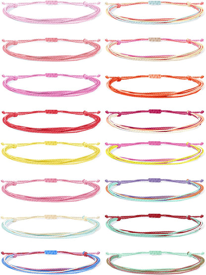 Boho String Bracelets for Women Waterproof Wave Surfer Bracelets for Summer Adjustable Rope Braided Bracelets Gifts for Teen Girls Cute Friendship Bracelets Pack Gifts for Holiday Apparel & Accessories > Jewelry > Bracelets Harry and Henry Set B-16Pcs  