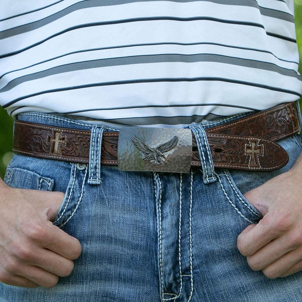 Montana Silversmiths Soaring Eagle Collection Attitude Buckle (Eagle Bronze Oval Hammered) Apparel & Accessories > Clothing Accessories > Belt Buckles Yalu&Freedom   