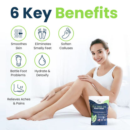 Tea Tree Oil Foot Soak with Epsom Salt - for Toenail Repair, Athletes Foot & Softens Calluses - Soothes Sore & Tired Feet, Nail Discoloration, Foot Odor Scent, Spa Pedicure, Foot Care - Made in USA, 16 Oz Health & Beauty > Personal Care > Foot Care FOOT CURE   