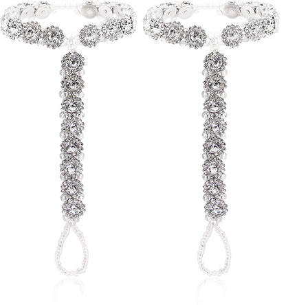 Bellady 2Pcs Pearl Ankle Chain Barefoot Sandals with Starfish Beach Wedding Foot Jewelry Apparel & Accessories > Jewelry > Anklets Bellady Silver_Style 4  